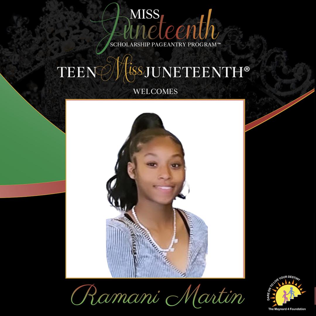 2023 Teen Miss Juneteenth America Participant - Ramani Martin