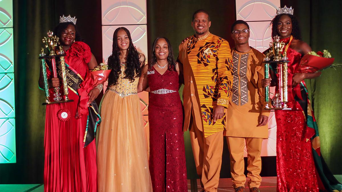 2026 Junior Miss Juneteenth America® and Teen Miss Juneteenth America® crowned Queens with The Maynard 4 Foundation board members on stage
