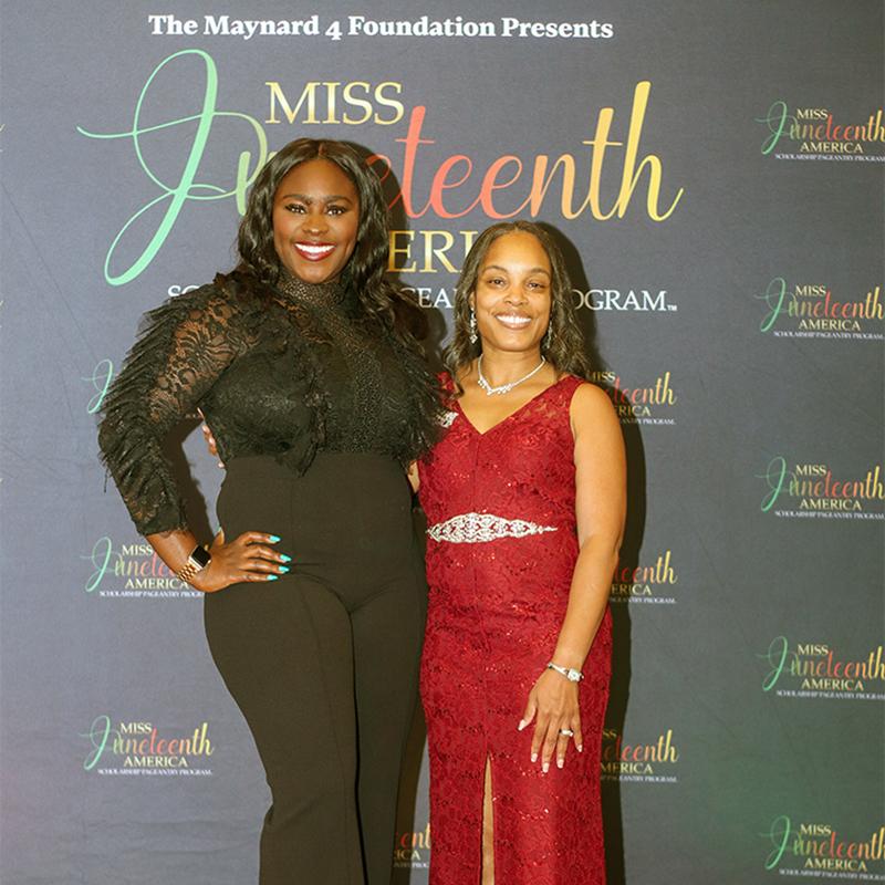 Christina Harris with Miss Juneteenth America leadership during a program event.