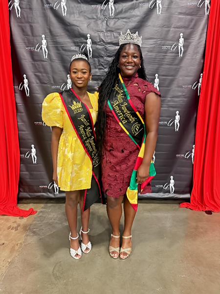 Queen Erin Hammond and Ms. Miley Jones representing Miss Juneteenth America at the Sisters for Life Wellness Expo