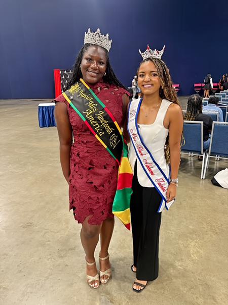 Queen Erin Hammond with another young queen at the Sisters for Life Wellness Expo in Mobile, Alabama.