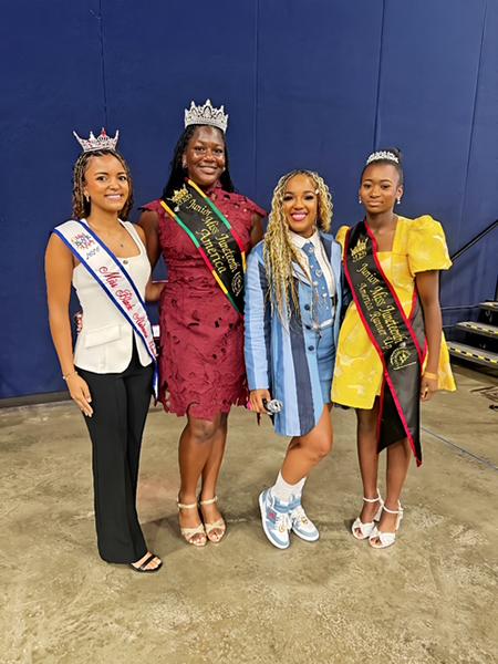 Miss Juneteenth America representatives and young queens at the Sisters for Life Wellness Expo in Mobile, Alabama.