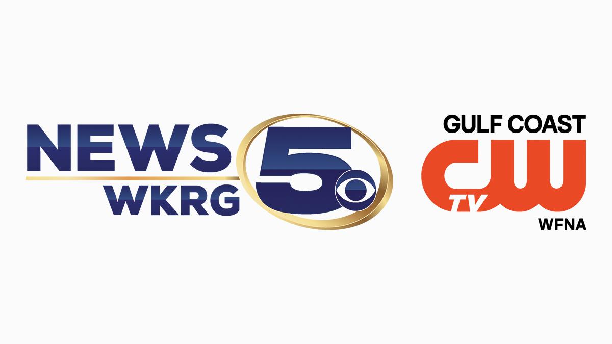 WKRG News 5 and Gulf Coast CW logos representing the official media partnership with Miss Juneteenth America.