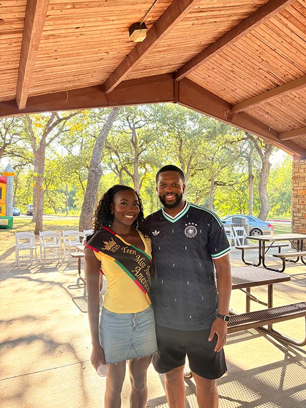 Queen Tammy Maku with Junior Ezeonu during the 2026 Back-to-School Bash in Mansfield, Texas.